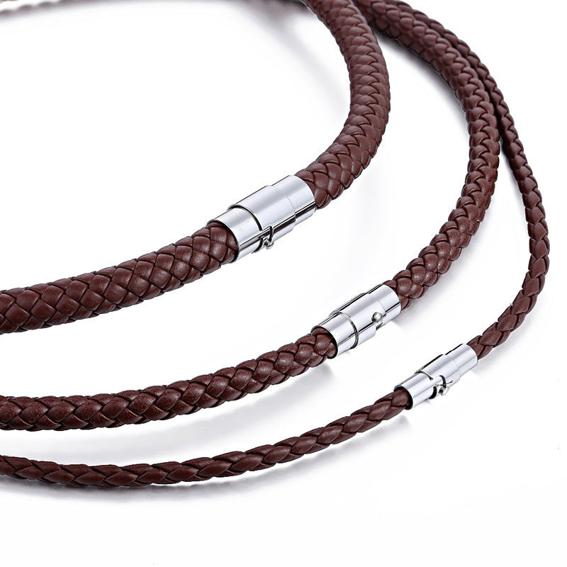 European And American Stylish Pendant Lanyard Woven Leather String